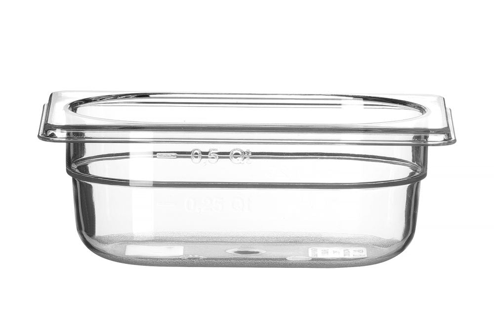 Container GN 1/9 polycarbonaat, HENDI, Profi Line, GN 1/9, 0,6L, Transparant, 176x108x(H)65mm