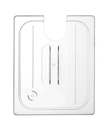 Deksel voor GN containers met uitsparing voor sous vide stick, HENDI, GN 1/2, Transparant, 265x325mm