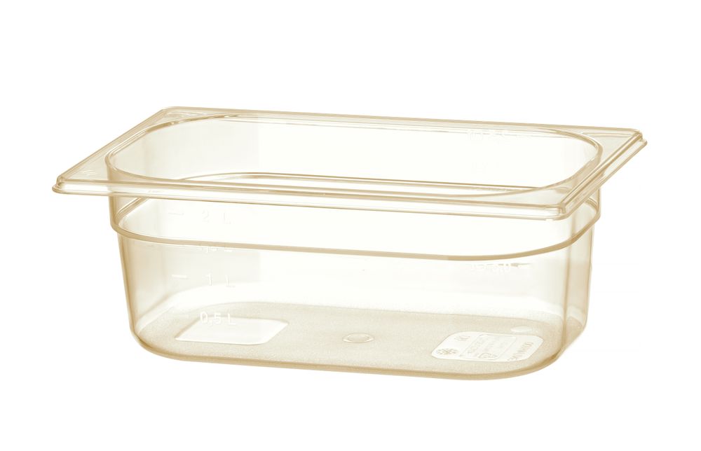 Container GN 1/4 hoge temperatuur bestendigheid, HENDI, GN 1/4, 2,6L, Transparant, 265x162x(H)100mm