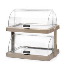 Koeldisplay met rolltop “Duo” UNIQ, HENDI, designed by Robert Bronwasser, Dubbel, Beige, 480x355x(H)480mm, Rechthoekig
