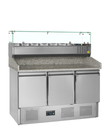 PT1365 + GVC33-140  Pizzatafel incl. unit voor toppings