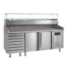 PT1310 + GVC38-200  Pizzatafel incl. unit voor toppings