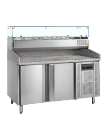 PT1200 + GVC38-150  Pizzatafel incl. unit voor toppings