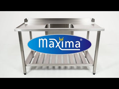 Spoeltafel - 120 x 75 cm - Aanvoer Vaatwasser Links - incl. Wasbak en Onderschap