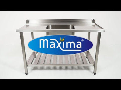 Spoeltafel - 140 x 75 cm - Aanvoer Vaatwasser Rechts - incl. Wasbak en Onderschap