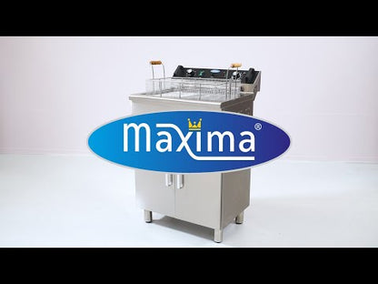 Frituurpan - 16 L - 1 Mand - met Tapkraan en Opbergruimte - 400V