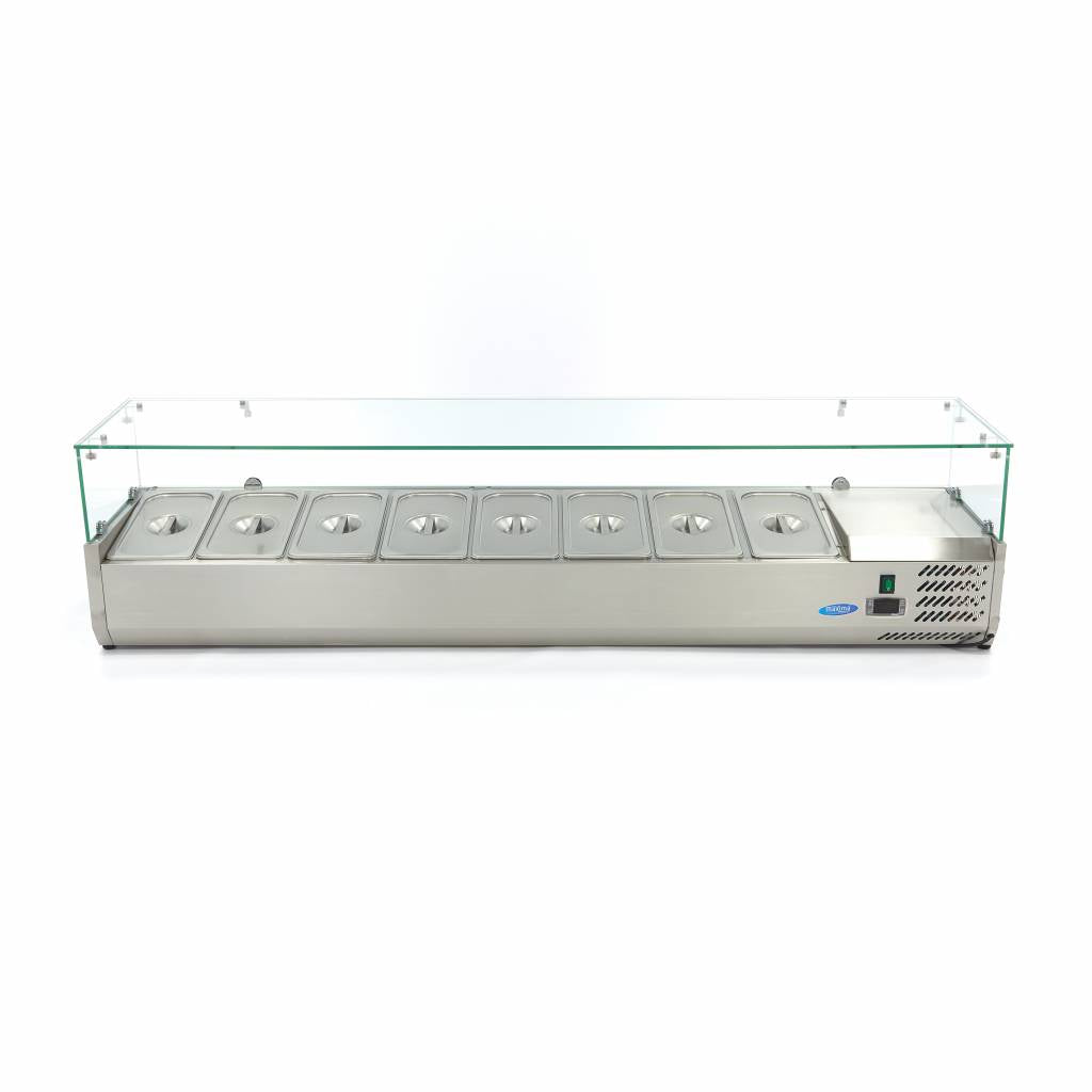 Opzetkoelvitrine - 180 cm - 8 x 1/3 GN Bakken