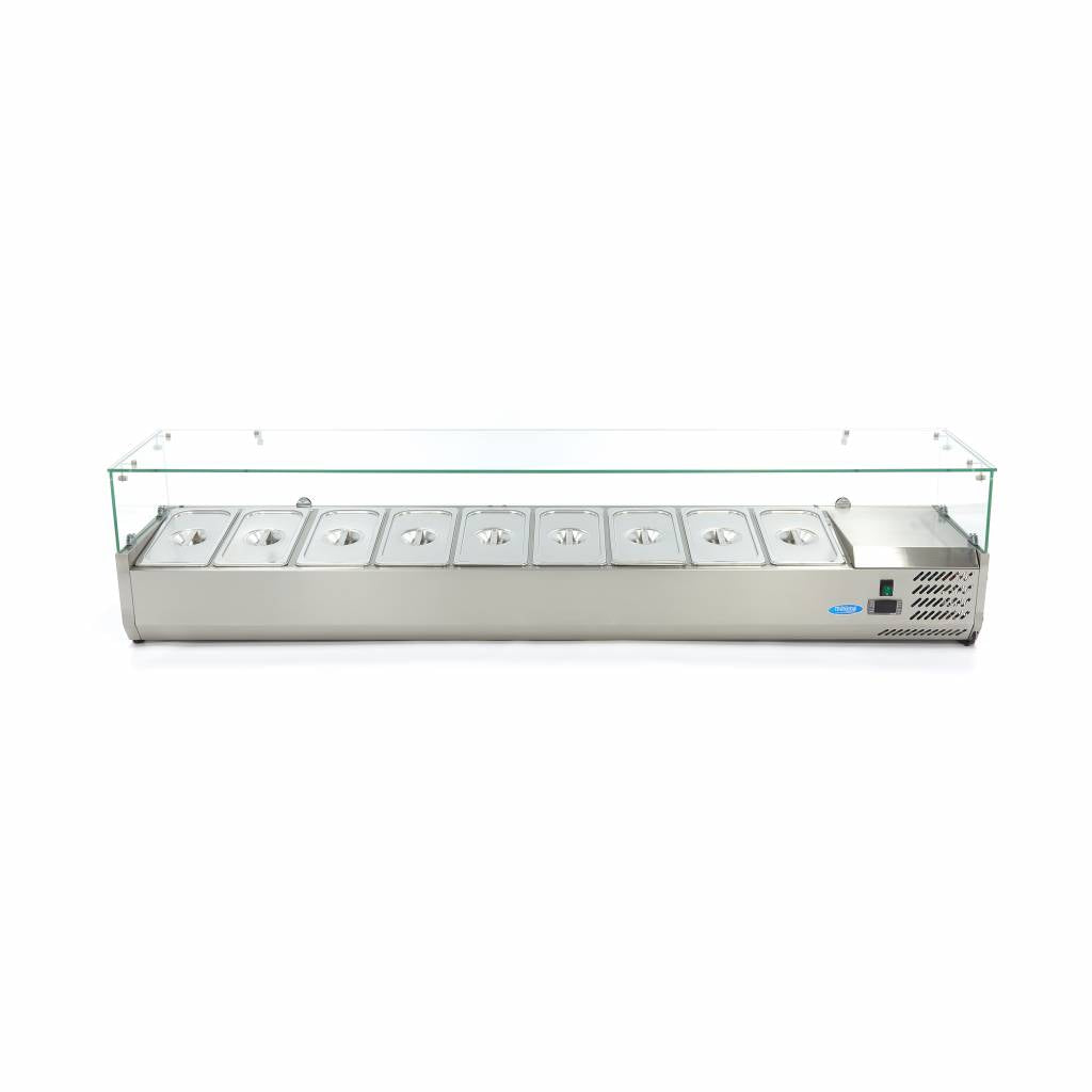 Opzetkoelvitrine - 200 cm - 9 x 1/3 GN Bakken