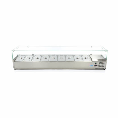 Opzetkoelvitrine - 200 cm - 9 x 1/3 GN Bakken