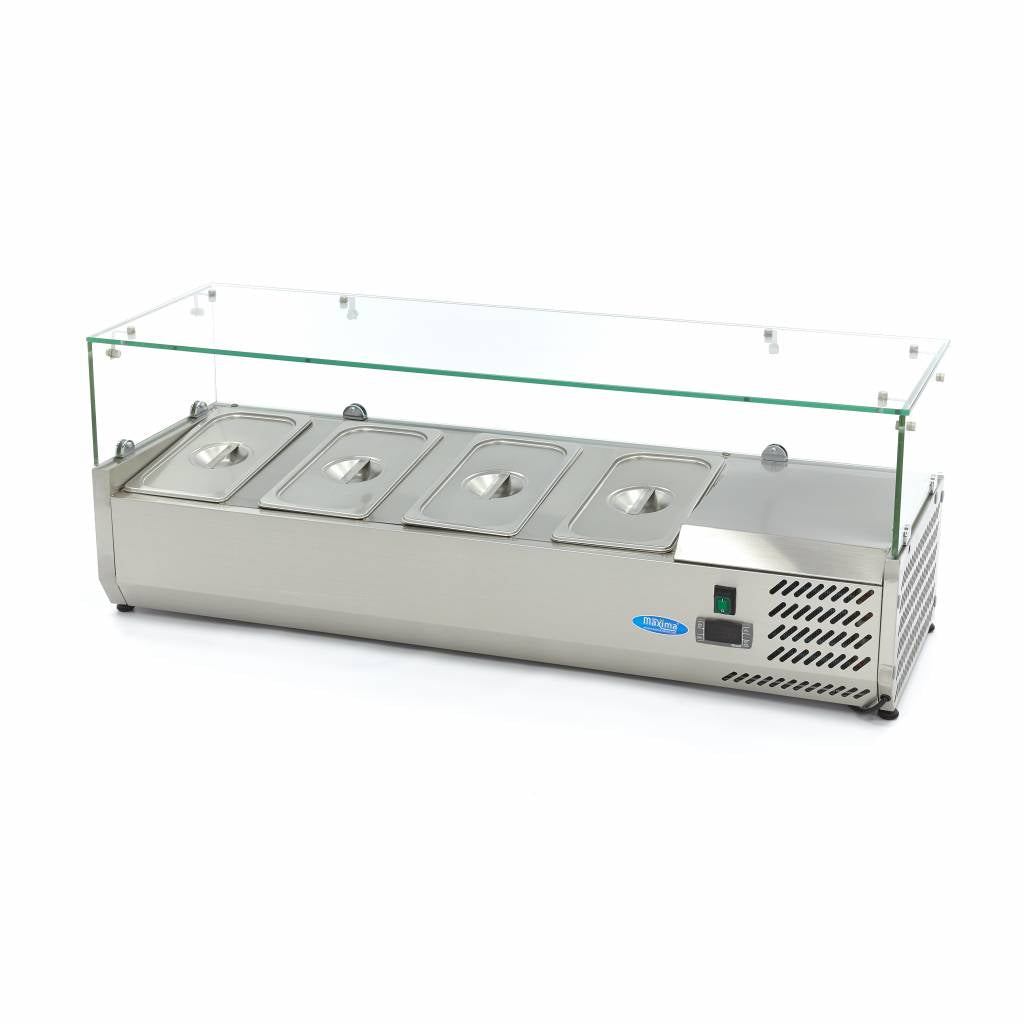 Opzetkoelvitrine - 120 cm - 4 x 1/3 GN Bakken