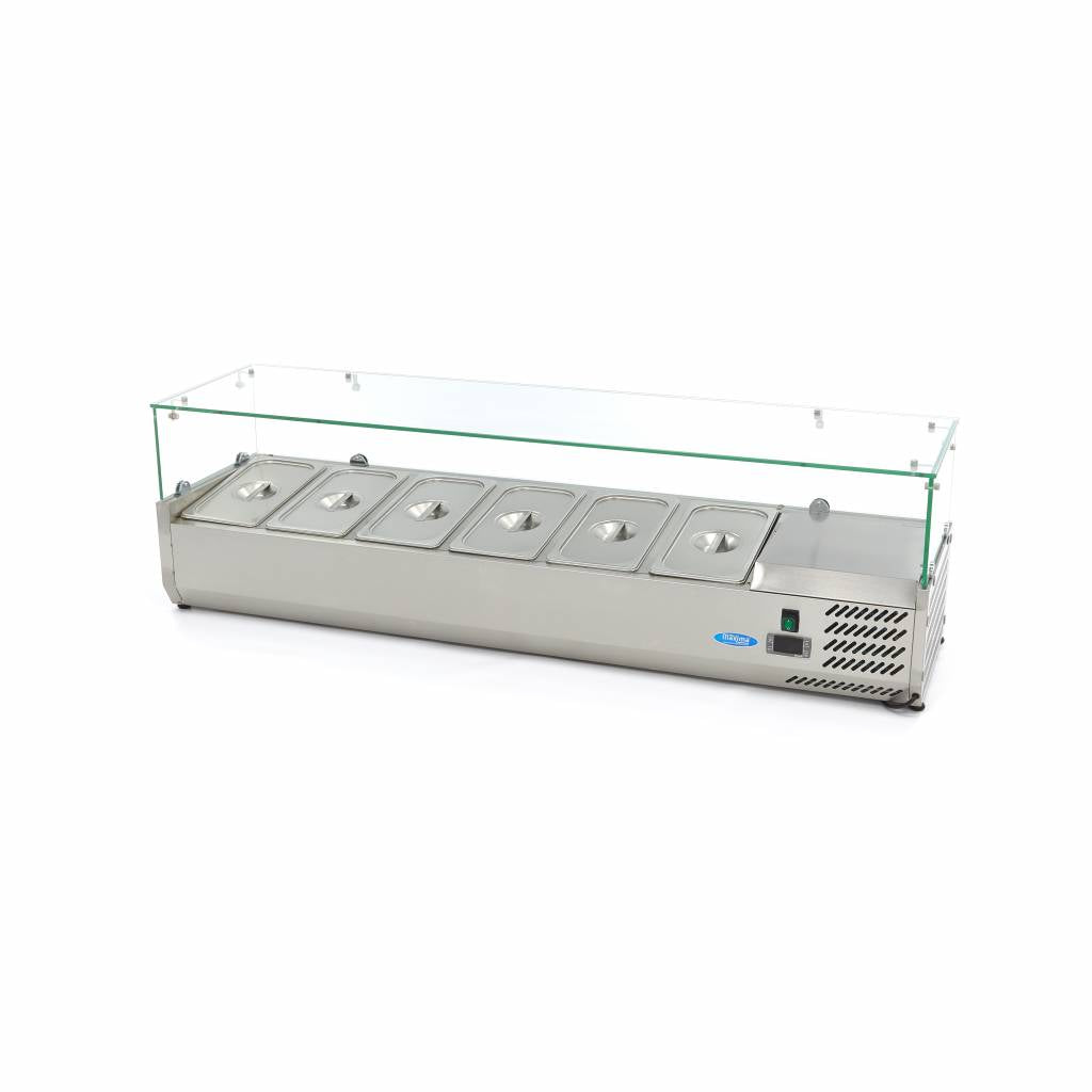 Opzetkoelvitrine - 150 cm - 6 x 1/3 GN Bakken