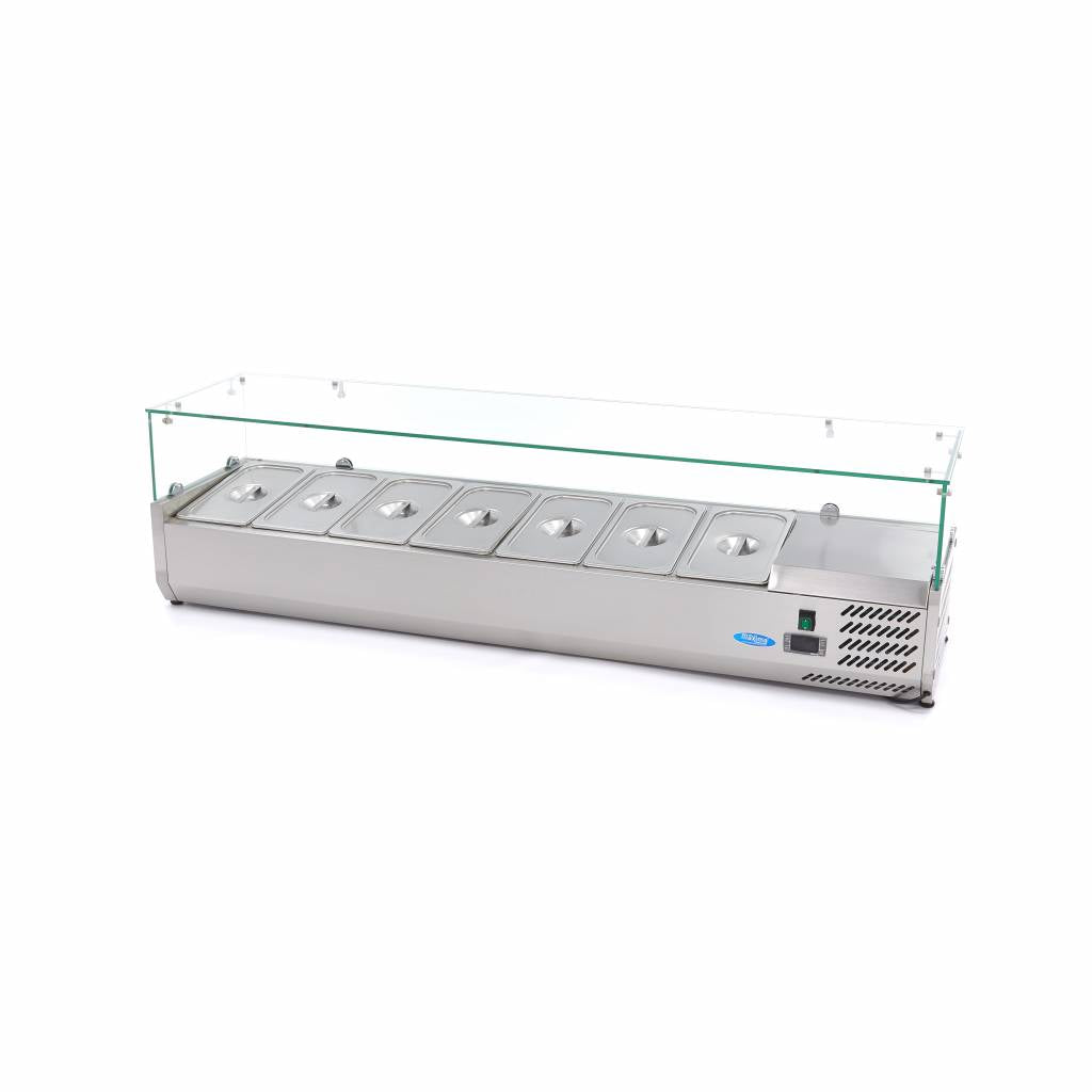 Opzetkoelvitrine - 160 cm - 7 x 1/3 GN Bakken