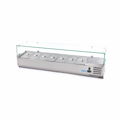 Opzetkoelvitrine - 160 cm - 7 x 1/3 GN Bakken