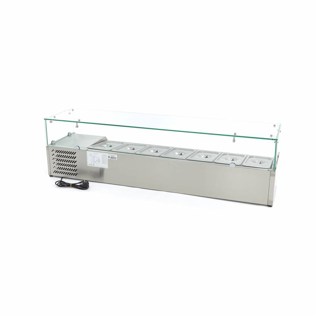 Opzetkoelvitrine - 160 cm - 7 x 1/3 GN Bakken