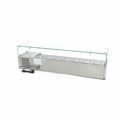 Opzetkoelvitrine - 160 cm - 7 x 1/3 GN Bakken