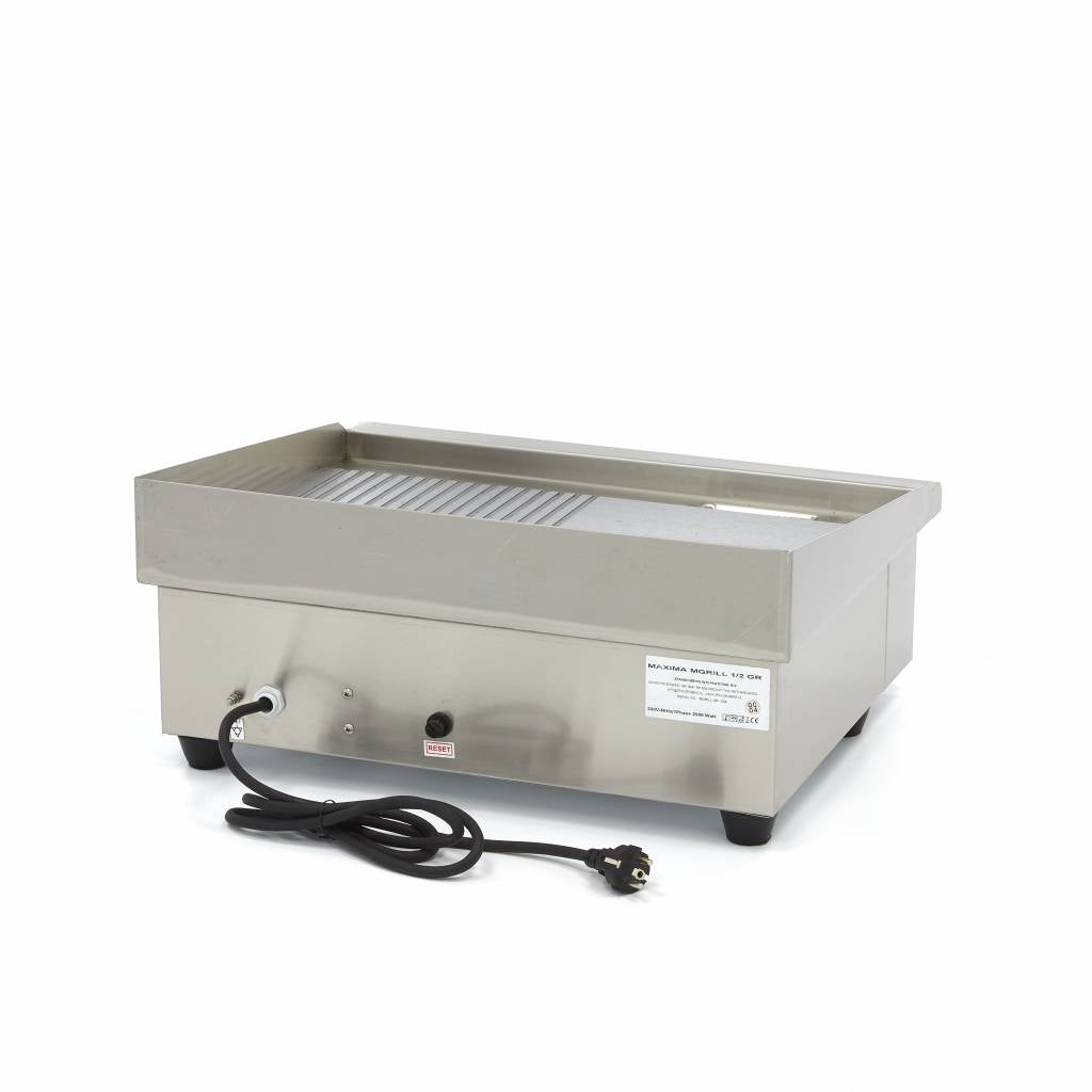 Grillplaat - Half Gegroefd - 55 cm - incl. Opvangbak
