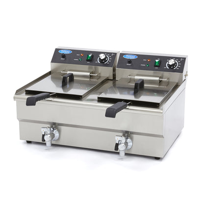 Frituurpan - 2x 16 L - 2 Manden - met Tapkraan