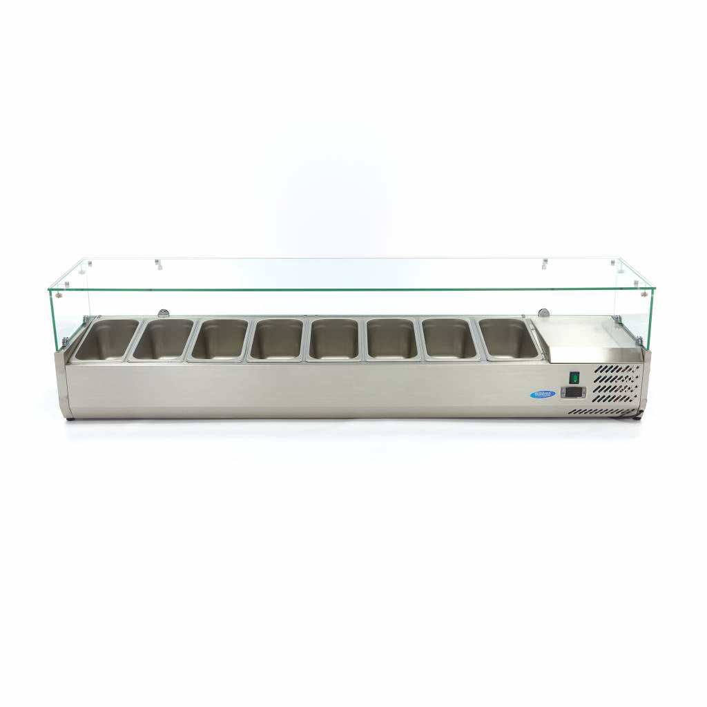 Opzetkoelvitrine - 180 cm - 8 x 1/3 GN Bakken
