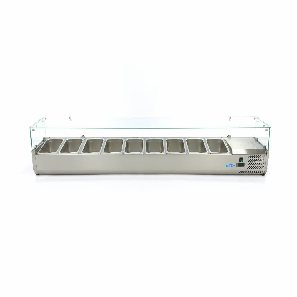 Opzetkoelvitrine - 200 cm - 9 x 1/3 GN Bakken