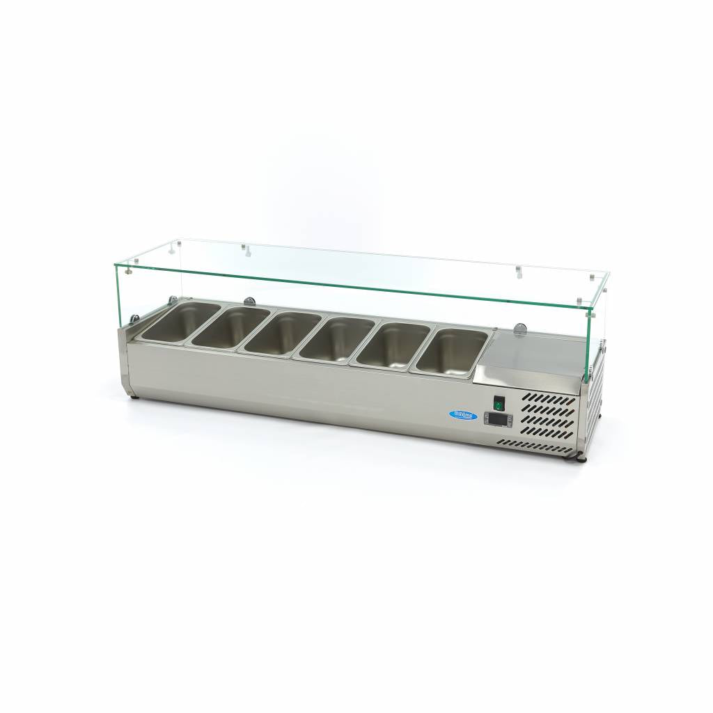 Opzetkoelvitrine - 140 cm - 6 x 1/3 GN Bakken