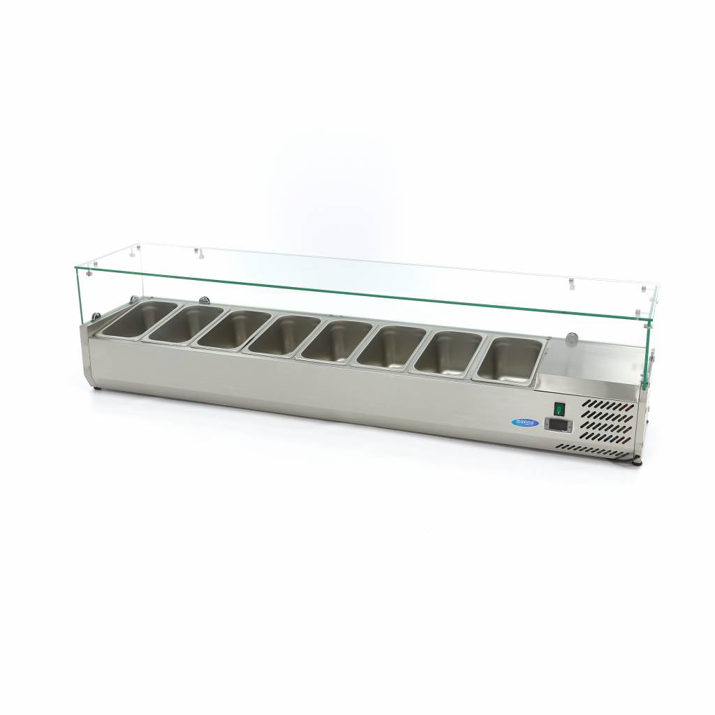 Opzetkoelvitrine - 180 cm - 8 x 1/3 GN Bakken