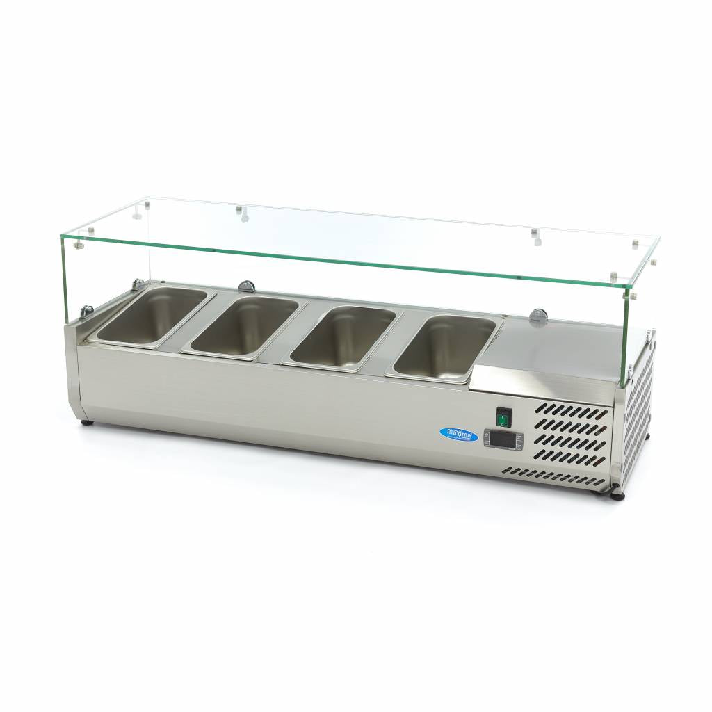 Opzetkoelvitrine - 120 cm - 4 x 1/3 GN Bakken