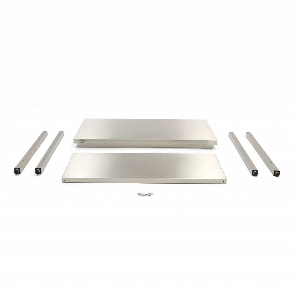 Werktafel rvs - 60 x 60 cm - Verstelbare Hoogte - met Onderschap