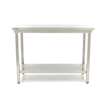 Werktafel rvs - 200 x 60 cm - Verstelbare Hoogte - met Onderschap