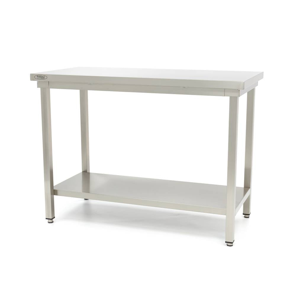 Werktafel rvs - 80 x 60 cm - Verstelbare Hoogte - met Onderschap