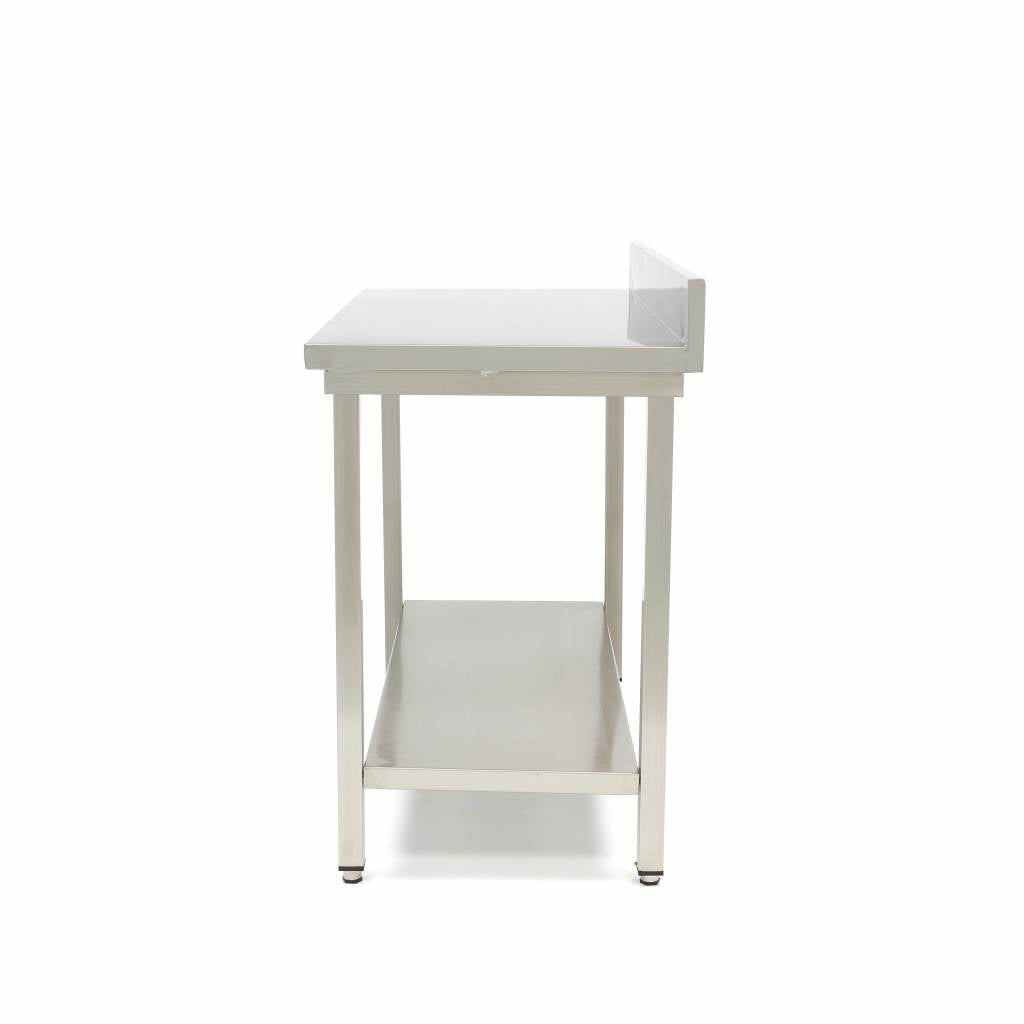 Werktafel rvs - 160 x 70 cm - Verstelbare Hoogte - met Spatrand