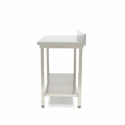 Werktafel rvs - 60 x 70 cm - Verstelbare Hoogte - met Spatrand