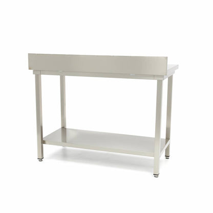 Werktafel rvs - 160 x 70 cm - Verstelbare Hoogte - met Spatrand