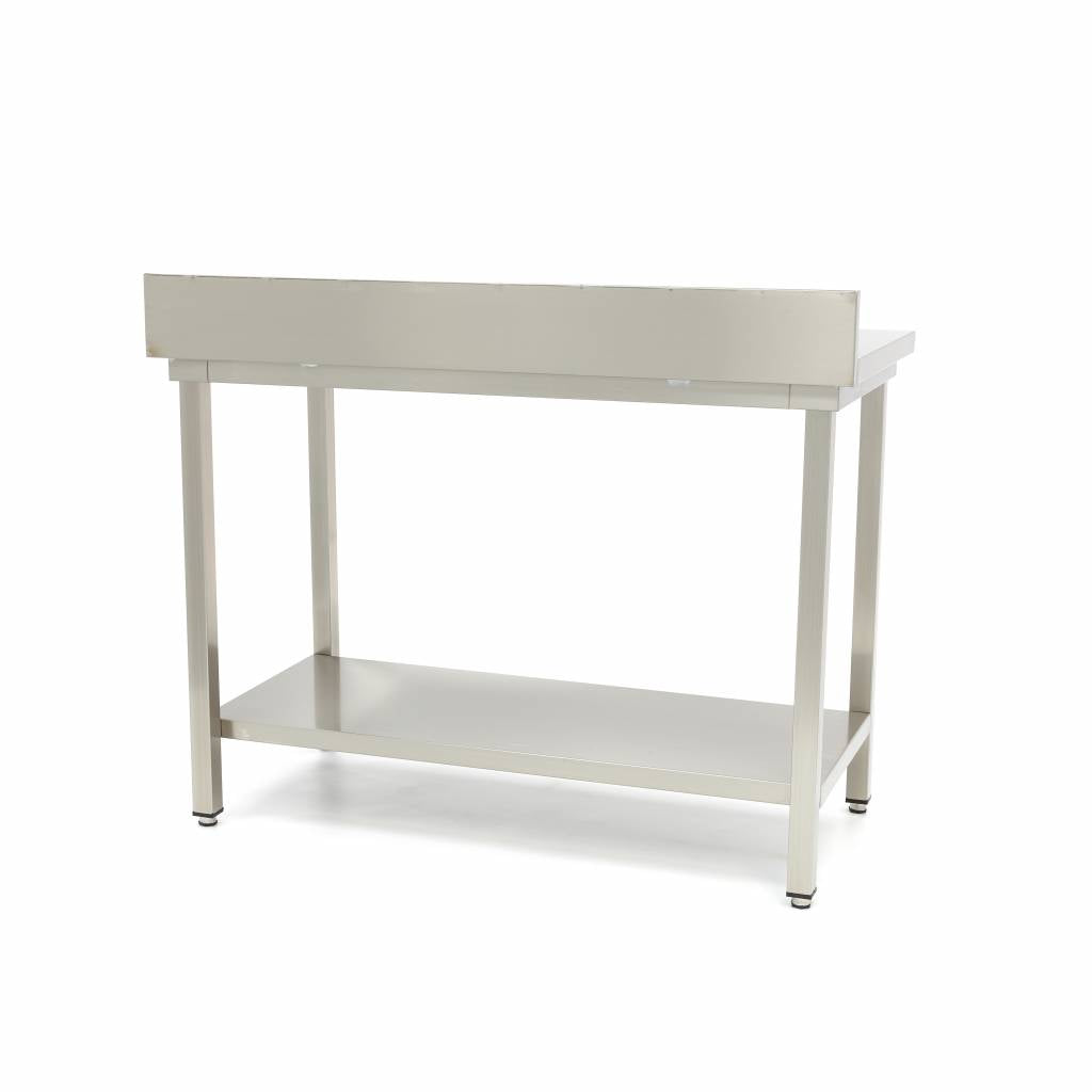 Werktafel rvs - 200 x 70 cm - Verstelbare Hoogte - met Spatrand