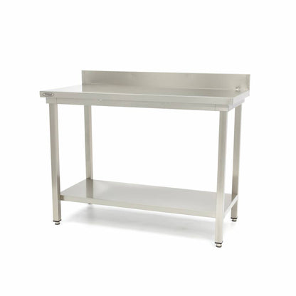 Werktafel rvs - 100 x 70 cm - Verstelbare Hoogte - met Spatrand