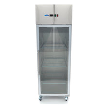 Koelkast - 600 L - 3 Verstelbare Roosters (2/1 GN) - Rvs - met Glazen Deur