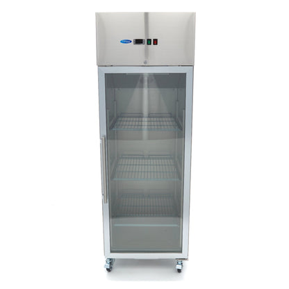 Koelkast - 600 L - 3 Verstelbare Roosters (2/1 GN) - Rvs - met Glazen Deur