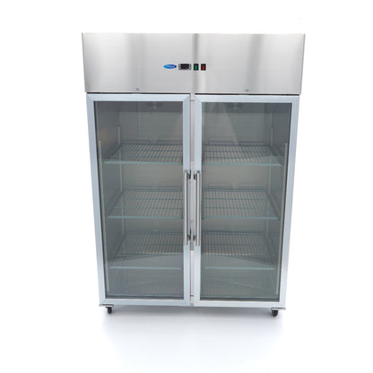Koelkast - 1200 L - 6 Verstelbare Roosters (2/1 GN) - Rvs - met Glazen Deur