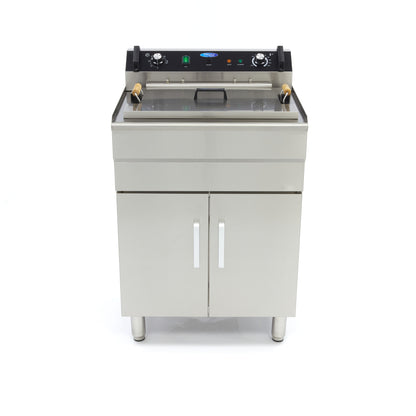 Frituurpan - 35 L - 1 Mand - met Tapkraan - 400V