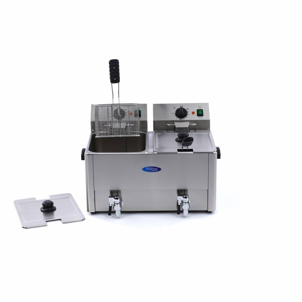 Frituurpan - 2x 8 L - 2 Manden - met Tapkraan