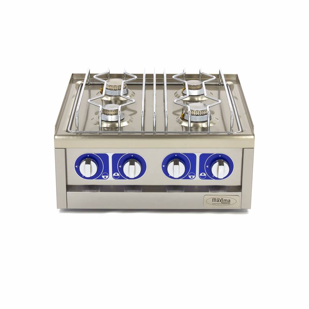 Kookplaat Horeca - 4 Pitten - Dubbel - 60 cm Diep - Gas
