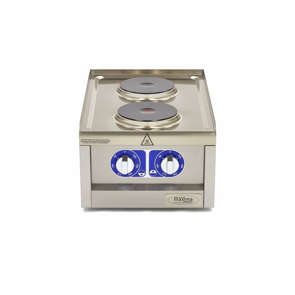 Kookplaat Horeca - 2 Pitten - Enkel - 60 cm Diep - Elektrisch