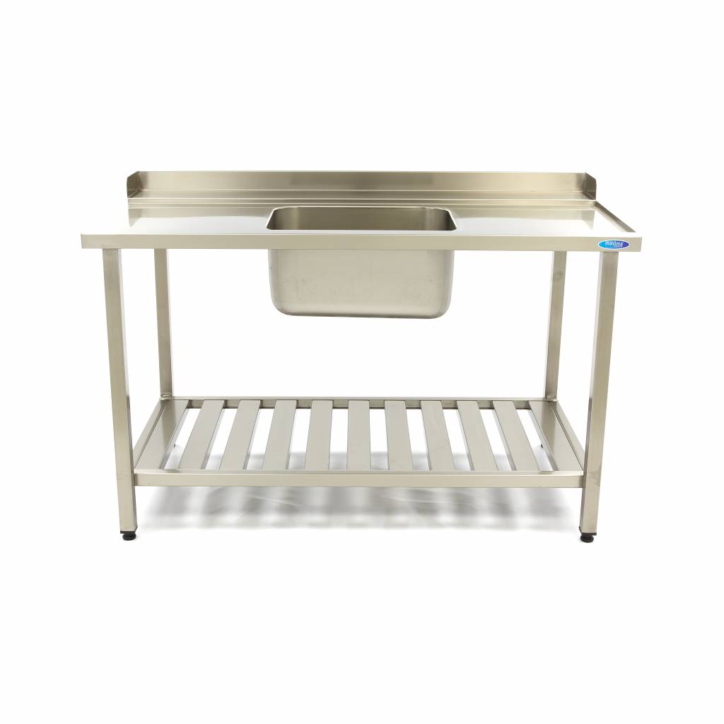 Spoeltafel - 140 x 75 cm - Aanvoer Vaatwasser Rechts - incl. Wasbak en Onderschap