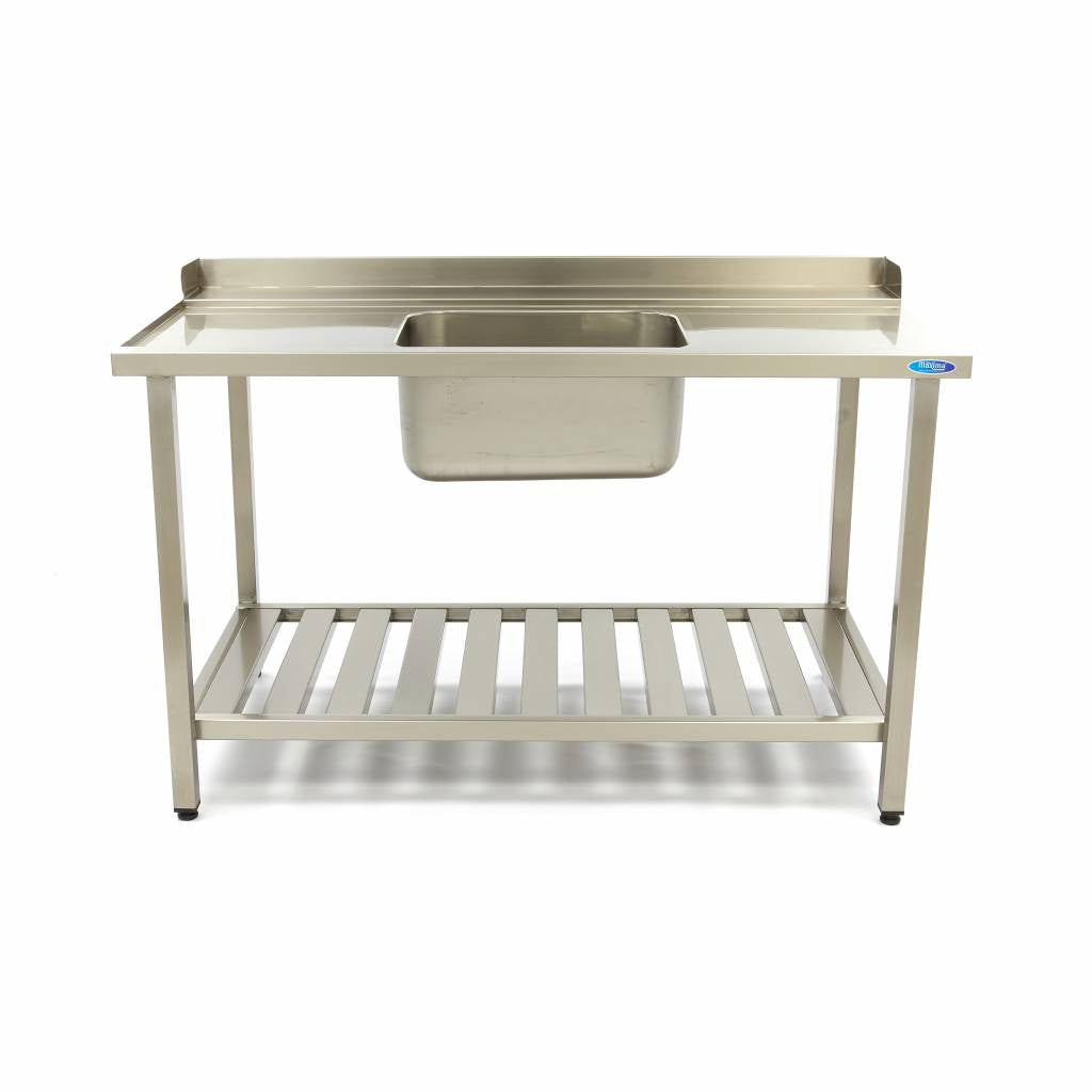 Spoeltafel - 120 x 75 cm - Aanvoer Vaatwasser Links - incl. Wasbak en Onderschap