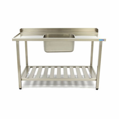 Spoeltafel - 120 x 75 cm - Aanvoer Vaatwasser Links - incl. Wasbak en Onderschap