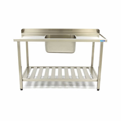 Spoeltafel - 120 x 75 cm - Aanvoer Vaatwasser Rechts - incl. Wasbak en Onderschap