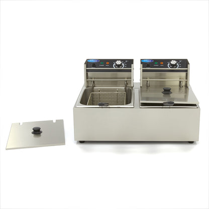 Frituurpan - 2x 6 L - 2 Manden - tot 2,4 Kg Frites