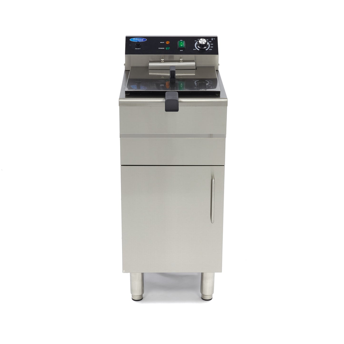 Frituurpan - 16 L - 1 Mand - met Tapkraan en Opbergruimte - 400V
