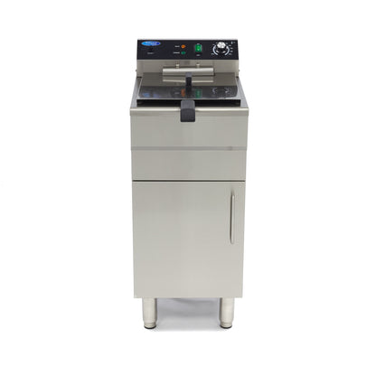 Frituurpan - 16 L - 1 Mand - met Tapkraan en Opbergruimte - 400V