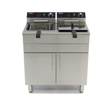 Frituurpan - 2x 16 L - 2 Manden - met Tapkraan en Opbergruimte - 400V