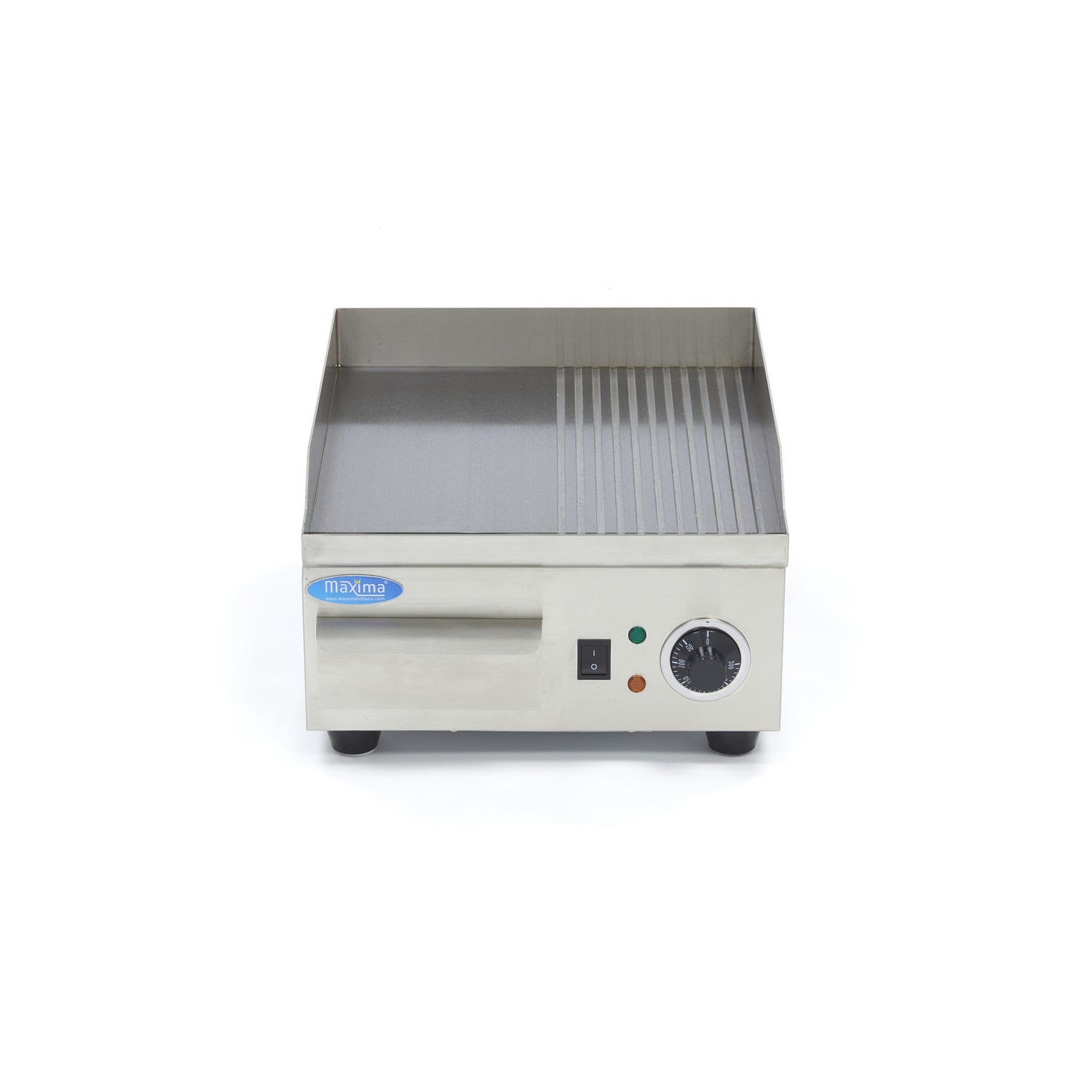 Grillplaat - Half Gegroefd - 36 cm - incl. Opvangbak